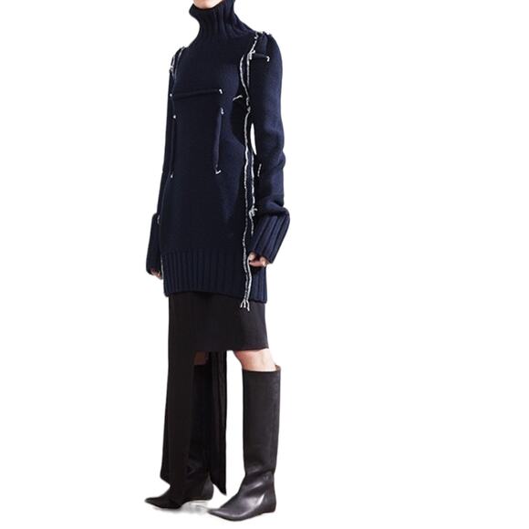 Maison Martin Margiela Dresses & Skirts - NWT!! Maison Martin Margiela H&M Navy Merino Wool Darted Sweater Dress Size Sz S